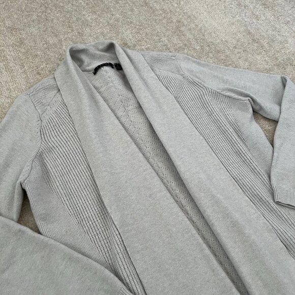 Cyrus Open Front Gray Cardigan Sweater L - Picture 3 of 12